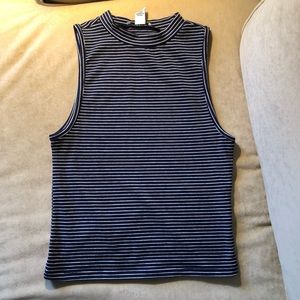 Striped mock neck tank top NWOT